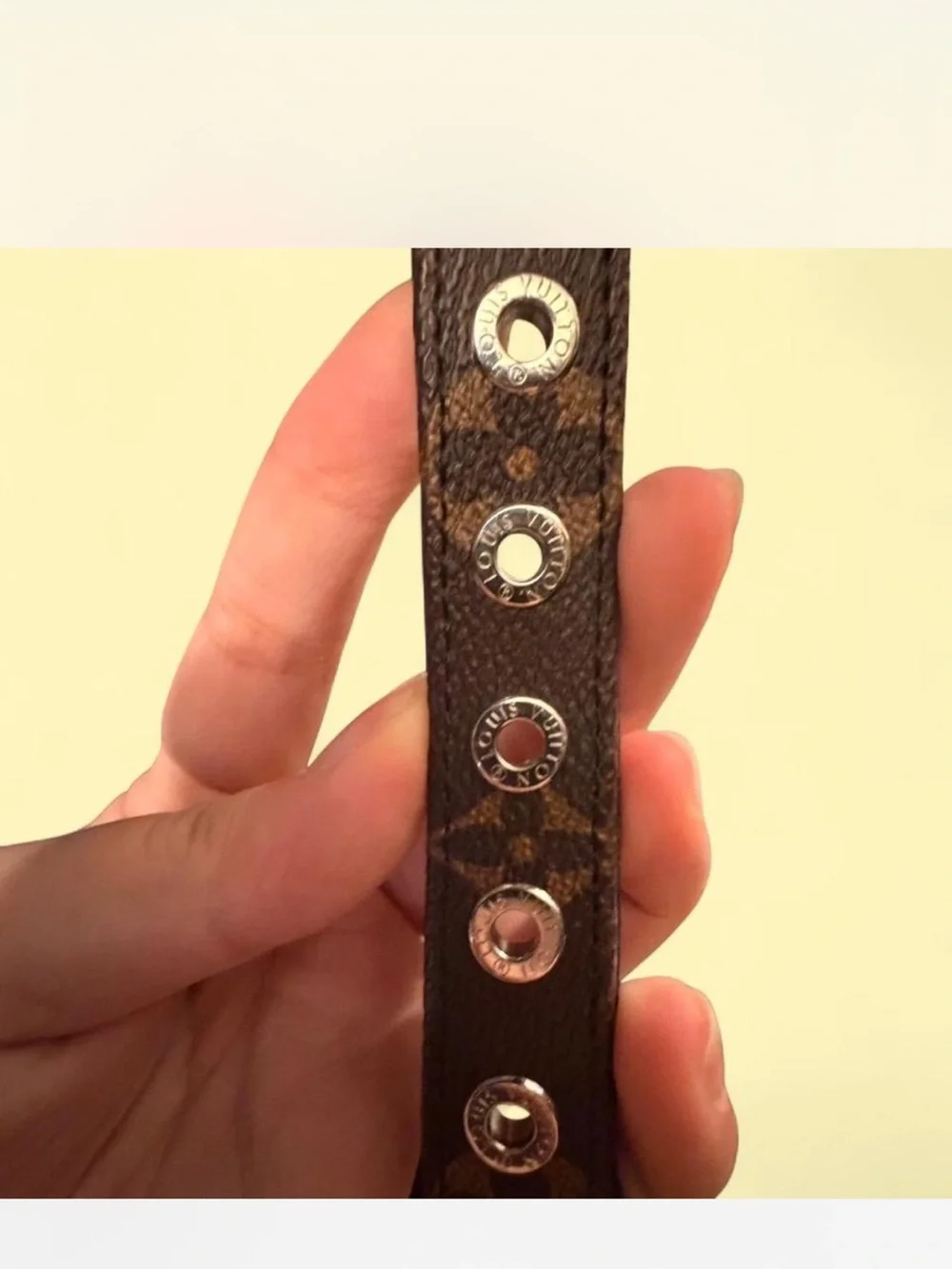 Louis Vuitton Brown Monogram Leather Belt with Silver Hardware